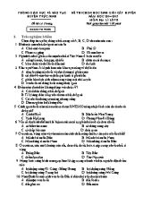 Đề thi chọn học sinh giỏi cấp huyện năm học 2014 - 2015 môn Dịa lí lớp 8